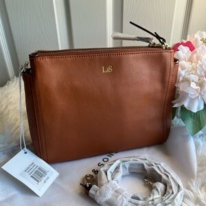 NWT Lo & Sons the Pearl Crossbody Bag in Sienna